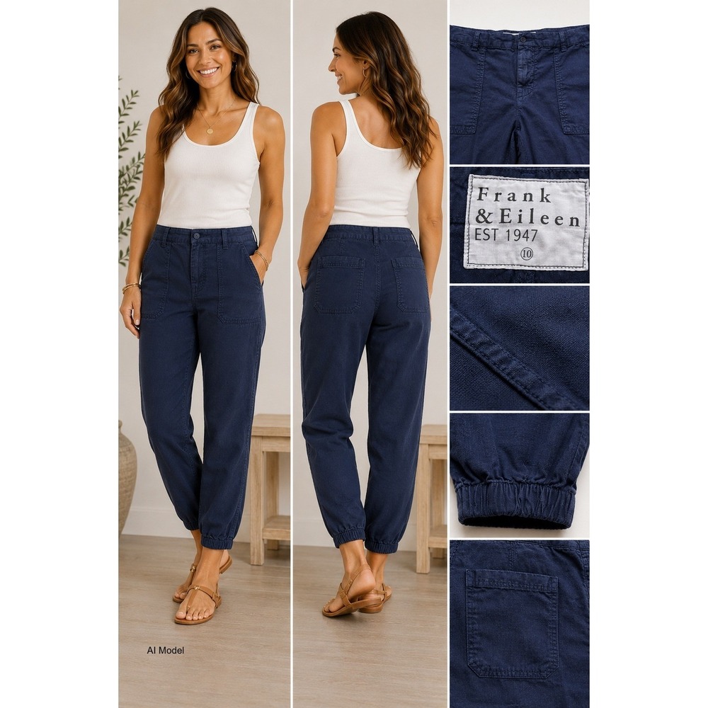 Frank & Eileen Jameson Navy BlueJogger Pants‎ Womens 10 Utility Cargo